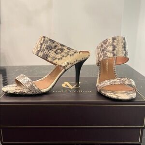Vince Camuto Beige Snakeskin Heels